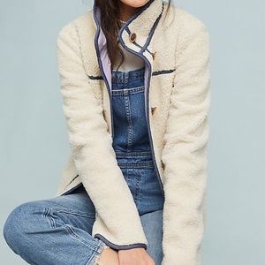 NWT gorgeous Anthropologie Sherpa pea coat, sz XSP